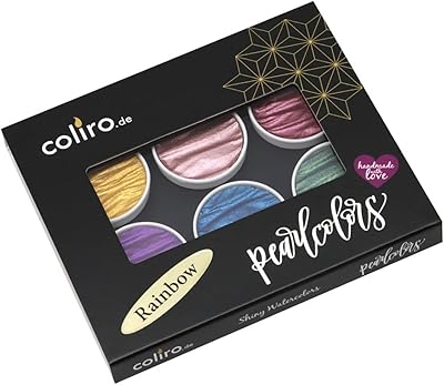 Painting set Coliro Pearlcolor Rainbow C710 - New version 2023 in a metal box - Metal watercolor paintings (6 -color game, 30 mm).. Why shop anywhere else? DIAYTAR Nigeria has it all and delivers fast.
