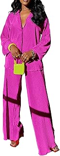 2 -piece outfits for relaxed summer women, loose, high buttoned, blouses and wide legs pants, combination set.. Shop across boundaries with DIAYTAR NIGERIA's comprehensive catalog delivered nationwide at budget rates.
