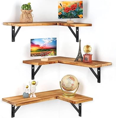 Set of Cool Baby floating corner wall shelves, set of 3 rooms, rustic wooden wall shelves, storage display, bedroom decoration, kitchen, desk, living room, living room.. Experience the power of choice with DIAYTAR NIGERIA's vast catalog and affordable 5-8 day delivery.