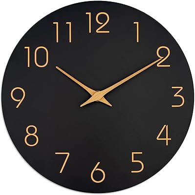 Mosiwa 10 inches Black Silent Wall Clock Without Tic-Tac with decorative gold battery.. Shop millions of products across categories on DIAYTAR Nigeria — delivered right to your door.