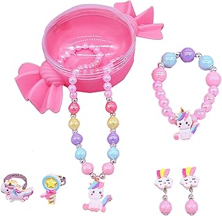 6 -piece jewelry set for girls, necklaces, bracelets, rings and unicorn earrings adjustable for adolescent girls, costume festival of cosplay.. Join thousands of satisfied shoppers on DIAYTAR Nigeria.