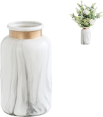 Porcelain flower vase marble pattern for interior decoration.. DIAYTAR NIGERIA: Where affordability meets variety in Nigeria's most comprehensive online marketplace.