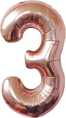 Ball number 3 in pink gold for 3rd anniversary - size L, 40 inch | Mylar aluminum balloon for 3rd birthday in pink gold for birthday party decorations | Ball number 3 in pink gold | Balloons number 3 in pink gold for 3rd anniversary.. Experience convenient online shopping on DIAYTAR Nigeria — wide selection and affordable delivery.