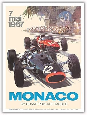 Vintage motor racing poster from Monaco Race 25 Formula 1.. Experience the joy of discovery with DIAYTAR NIGERIA's vast catalog and nationwide affordable delivery.