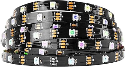 WS2812B RVB 5050SMD Unique Addressable 16.4 feet 30p/m 150p, Flexible LED pixel strip all black Dreamcolor IP30 Non -waterproof IP30 for LED wall display only DC 5V.. DIAYTAR NIGERIA brings the marketplace home to you with affordable prices and delivery in 5-8 days.