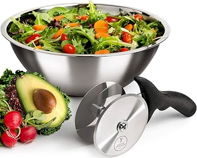 Salad and blade bowl - Stainless steel salad bowl with chief Mazaluna salad chopper - Ultra fast kitchenhuble salad preparation.. Easy checkout, quick delivery — shop now on DIAYTAR Nigeria.