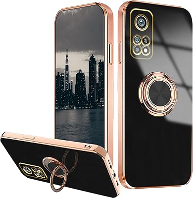Luxury slim silicone antichoc protection case compatible with Xiaomi Mi 10T with green magnetic ring holder for Xiaomi Mi 10t (Black).. Your complete e-commerce solution, DIAYTAR NIGERIA offers variety and value with nationwide shipping.