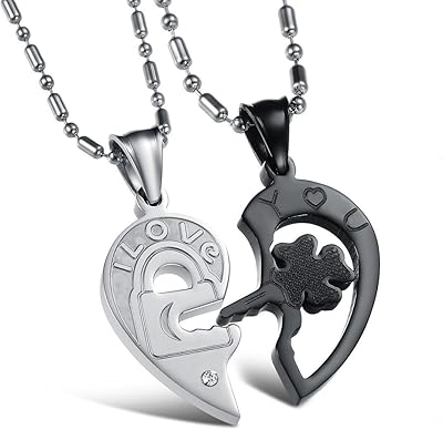 Set of matching necklaces for couples for women and men necklace Best friends in shape.. Shop from anywhere in Nigeria with DIAYTAR's extensive selection and budget-friendly shipping options.