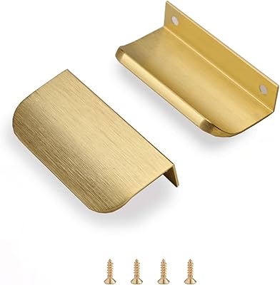 Satanga finger handle for kitchen cabinets, aluminum-hidden flat handles for house holders, pack of 10, modern brushed brass 2-1/2 inch, hole center, easy installation.. Shop with confidence at DIAYTAR NIGERIA, enjoying competitive prices and delivery within 8 days.