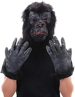 Latex animal gorilla mask with gloves - set of gorilla head masks for black halloween costume.. Experience shopping freedom with DIAYTAR NIGERIA's comprehensive marketplace delivered within 8 days.