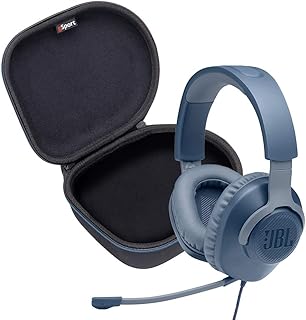 Set of wired play headset JBL Quantum 100 with GSPORT DELUXE travel case (Blue).. DIAYTAR NIGERIA: The marketplace that brings affordable products to every Nigerian home in under 8 days.