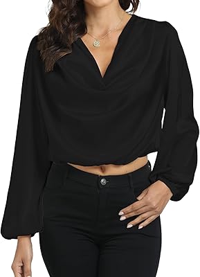 Short blouse in silky satin draped with hosecot and long -fronted sleeves for women.. Discover the perfect balance of selection and value with DIAYTAR NIGERIA's nationwide delivery service.