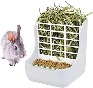 Ray rabbit feeder for rabbits, straw supply bowl and rabbit food management support, guinea pigs, chinchilla and other small animals (white).. DIAYTAR NIGERIA: Where every purchase is affordable and delivery is always within a week.