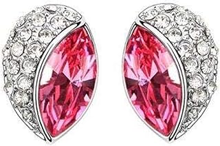 18-carat white gold plated earrings dotted with redovski red crystals, swr-447, white gold, swarovski.. Your comprehensive marketplace awaits at DIAYTAR NIGERIA with affordable prices and reliable delivery times.