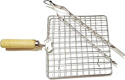 Tulip to roast in stainless steel wire with pliers, papad jali, roasting tray with wooden handle.. Experience shopping without compromise at DIAYTAR NIGERIA, with vast selection and quick delivery.