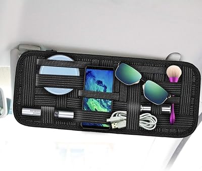 Organizer of SURESTONE car sun, sunglasses support with woven flexible non-slip panel, parking fuel card support and digital accessories, pack of 2.. Shop across categories with ease at DIAYTAR NIGERIA, delivering affordability within the week.