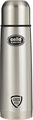Cello-8901372157403 Thermos in stainless steel with flap design, 500 ml, silver.. DIAYTAR NIGERIA delivers more than purchases - we deliver affordable shopping solutions within the week.