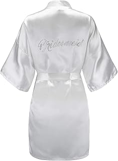ALA PLAZA Short Dress of Demoiselle in satin for women, single size, silver rhinestones, for prenuptial celebration.. With DIAYTAR Nigeria, you can browse through thousands of items at the best prices. Place your order today and receive it in less than a week.