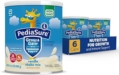 Grow & Gain Padiasure & Gain Shake Mixing Shake without GMU and gluten -free, nutritional shake for children, with proteins, probiotics, DHA, antioxidants* and vitamins and minerals, vanilla, 14.1 oz, 6 pieces.. Shop the future with DIAYTAR NIGERIA - thousands of products, unbeatable prices, delivery within a week.