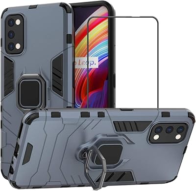2DSPRING Shell for realme 7 pro with tempered glass screen protector, hybrid antichoc hybrid protection shelf with crutch, dark blue.. From fashion trends to home essentials — find it on DIAYTAR Nigeria.