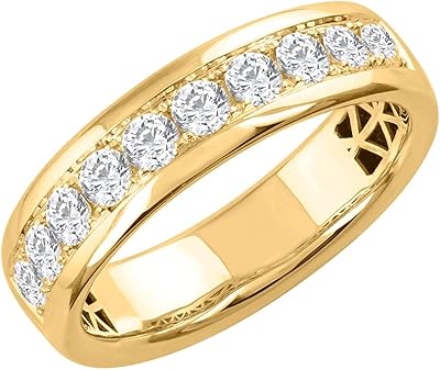Unisex wedding ring in 14-carat gold diamonds (clarity I1-I2).. DIAYTAR NIGERIA brings the market to your screen with thousands of affordable products delivered to your door.