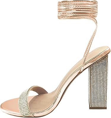 Rhineard sandals for women, strip heels, thick high heels, shiny pink gold, 9.. Your home for smart shopping — DIAYTAR Nigeria delivers fast and cheap.