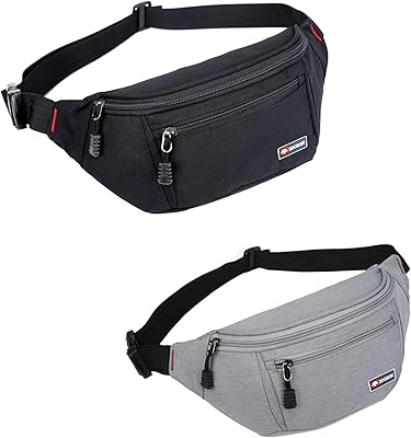 Zooron banana bag for men and women, waterproof sports banana bag for travel, walking, running, dark gray + gray.. DIAYTAR NIGERIA revolutionizes online shopping with competitive prices and reliable 5-8 day delivery.