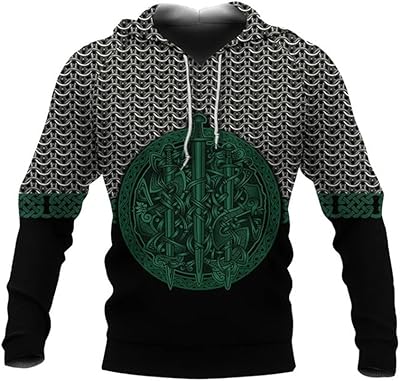 Viking Ragnar Norse Mythology Warrior 3D Unisex hooded Sweat with long sleeves for men (Color: Gray, Size: XXXXX-LARGE).. Shop with purpose at DIAYTAR NIGERIA and discover a world of products at budget-friendly prices.