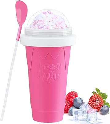 Cup with frozen magic press, freezing cup in portable silica, milkshake ice cream maker, fast freezer sorbetic with dome lids, pink.. DIAYTAR NIGERIA: Putting quality products within reach of every Nigerian through our affordable marketplace.