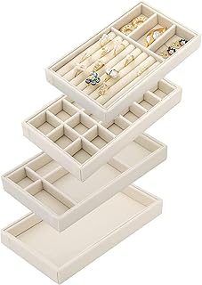 Set of jewelry storage platforms for drawers, stackable jewelry drawers and separators of storage boxes, organizer for earrings, necklaces, bracelets and rings, 4 styles (beige).. From tech gadgets to groceries, DIAYTAR Nigeria is your all-in-one online store. And the best part? Delivery happens fast — between 5 to 8 days.