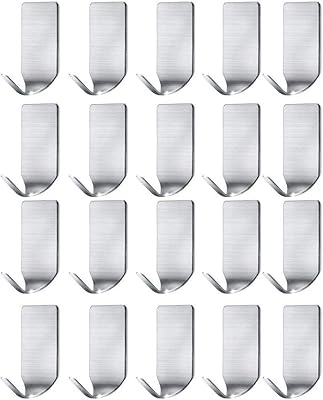 Super resistant stainless steel hats organizer, small adhesive hooks to hang hats, caps, keys, utensils, kitchen, bathroom, cupboard (small hooks - 20).. DIAYTAR NIGERIA: Where shopping is easy, prices are low, and delivery is just days away.