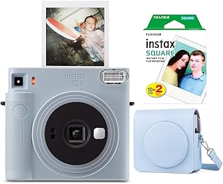 Instant camera Fujifilm Instax Square SQ1 (Glacier blue) with double square film (20 exhibitions) and case for square camera (3 articles).. No stress, no delays — DIAYTAR Nigeria is your trusted shopping partner.