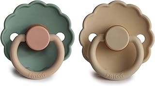 FRIGG DAISY FRIGG LATEX | Package of 2 | Daisy Block natural rubber lick | Cherry -shaped symmetrical pacifier | without BPA | Made in Denmark | Latex pacifier | Willow/Croissant - Size 1 (0-6 months).. DIAYTAR NIGERIA brings affordable shopping to your fingertips with reliable delivery in less than 8 days.