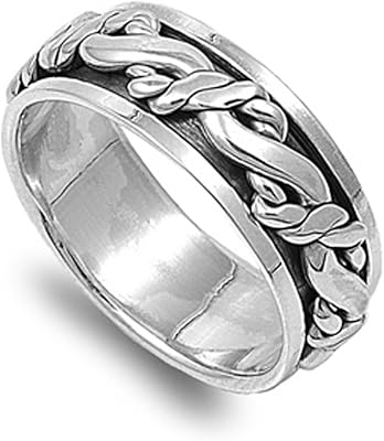 Ringing ring with Celtic knot in sterling silver for men, polished band 925, 9 mm, sizes 8 to 15.. DIAYTAR NIGERIA: Making online shopping accessible with affordable prices and nationwide delivery service.