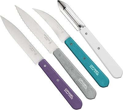 Set of multicolored decorative knives Opinel, OP-001939, 152 g, 4 rooms.. DIAYTAR NIGERIA connects your desires with reality through our affordable e-commerce platform and quick delivery.