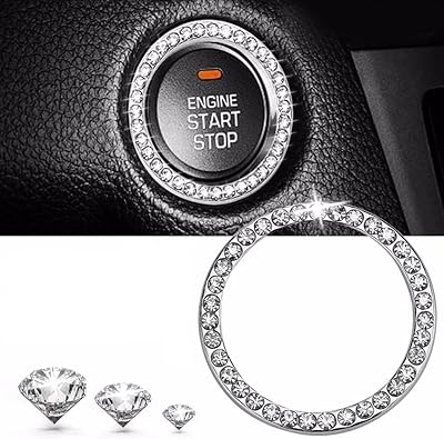 Engine stop button cover for car accessories (Diamond silver color).. One platform, endless products — welcome to DIAYTAR Nigeria.