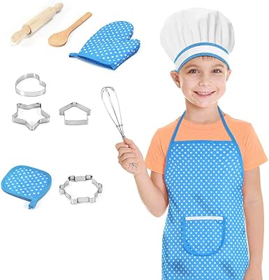 Together apron and chef of XIFOR chef for children, 11 pieces, for girls and boys, for cooking, pastry, gardening, painting and much more. Cotton aprons for boys and girls.. Need it fast? Need it cheap? Choose DIAYTAR Nigeria.