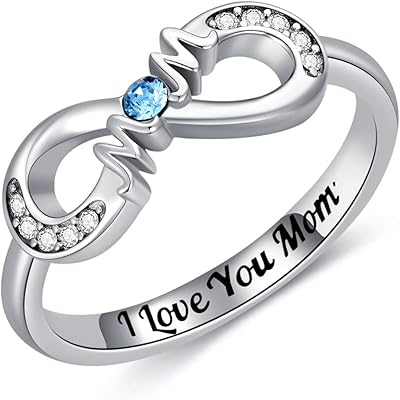 Sterling silver mother ring, infinite design with crystal, gift for women, mother, grandmother and Mother's Day.. Your e-commerce hub for everything — DIAYTAR Nigeria has you covered.