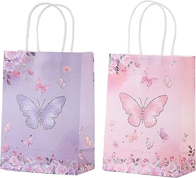 Gift bags in butterfly paper for children's birthday party, 16 pieces of adorable birthday party supplies, 16.. DIAYTAR NIGERIA brings the nation's largest product catalog to your doorstep at prices you'll appreciate.