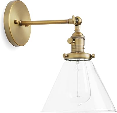 Simple primo wall lamp with shiny transparent glass funnel, 1 wall light (vintage).. Affordable online shopping is just a click away with DIAYTAR Nigeria.