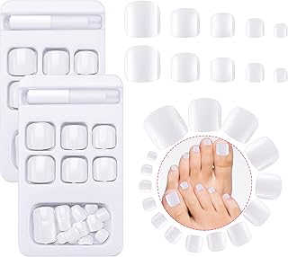 Set of short acrylic square fakes with full cover, at pressure, with 2 pieces of nail glue for women and girls (white) - 48 pieces.. DIAYTAR NIGERIA: Connecting Nigerians with their needs through affordable prices and 5-8 day shipping.