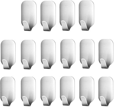 16 robust and waterproof adhesive hooks in stainless steel for coat, hat, towel, dress, keys, clothing, wall towel to hang for the house, the desk, the kitchen, the bathroom.. Nigeria's most loved e-commerce platform delivers affordable shopping solutions to your doorstep.