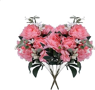 Bouquet of artificial peonies in yatai silk for wedding artificial flowers leaves and branches.. DIAYTAR NIGERIA redefines convenience with our diverse marketplace and affordable nationwide shipping.