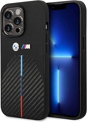 CG Mobile. TPU padded carbon mw m collection with tricolor strip and stamped metal logos, anti -scratch, superior quality, fine shell compatible with iPhone 14 - black (pro).. DIAYTAR NIGERIA makes quality accessible with our extensive catalog and competitive delivery rates.