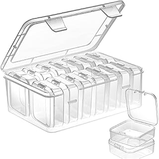 14 small containers of storage of transparent plastic pearls with hinge cover for the storage of small objects, jewelry, diamonds, DIY accessories.. DIAYTAR NIGERIA: Where affordability and variety meet with convenient delivery within 8 days.