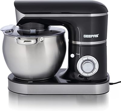 Geepas drummer on 1500 W base with 8.5 l stainless steel mixer - ideal for bread and dough | 6 pulse speeds, ejection button whisk, 2 -year warranty hook, multicolored, GSM43040.. DIAYTAR NIGERIA: Connecting Nigerians with their needs through our affordable and diverse marketplace.