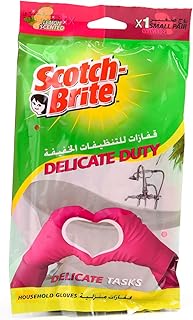 Ultra sensitive scotch-brite gloves for sensitive cleaning tasks, offers you superior grip and protects your hands from contact with soft detergents and household cleaning products, size S, a pair per package.. DIAYTAR NIGERIA: Your one-stop e-commerce destination with affordable prices and nationwide delivery in 5-8 days.