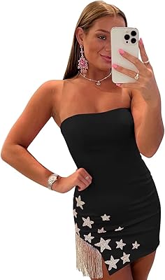 Evening dresses in scintillating crystal, short and tight in satin with pompoms, ball dresses, mini-back naked.. Everyday deals, every category — only on DIAYTAR Nigeria.