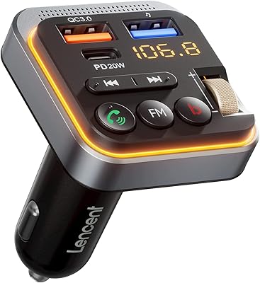 Launch FM Bluetooth 5.0 transmitter for car, [PD 20W + QC 3.0] Cigarette lighter charger and musical radio adapter, wireless microphone and its hi-fi, sui assistant siri hands assistant support.. Find more for less — only on DIAYTAR Nigeria.