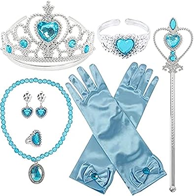 Set of princess costume accessories jury 9 -piece jury, princess costume gloves, crown, wand, earrings, bracelet, rings, princess accessories, gift for girls.. Tired of overpriced goods and slow delivery? DIAYTAR Nigeria brings affordability and speed together with a wide selection of products.